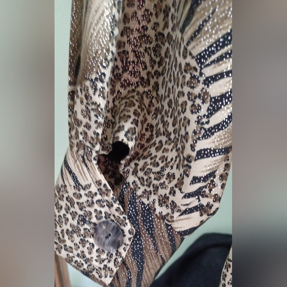 VINTAGE 60'S LEOPARD PRINT FULLY LINED  ADJUST JACKET/TOP 1 Size Jackets Galore - Picture 5 of 6